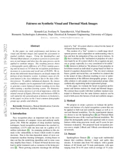 Fairness on Synthetic Visual and Thermal Mask Images