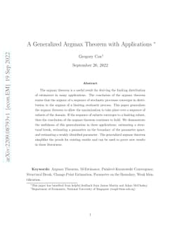 A Generalized Argmax Theorem with Applications