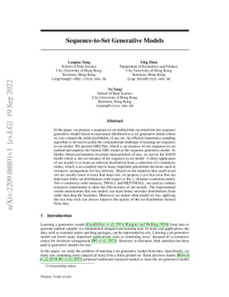 Sequence-to-Set Generative Models