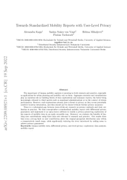 Towards Standardized Mobility Reports with User-Level Privacy