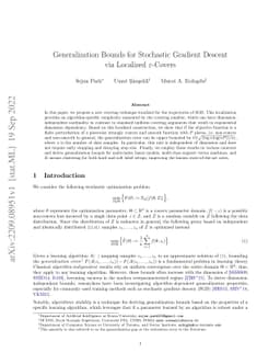Generalization Bounds for Stochastic Gradient Descent via Localized
  $\varepsilon$-Covers