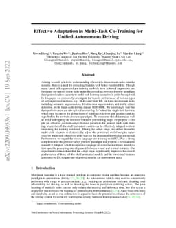 Effective Adaptation in Multi-Task Co-Training for Unified Autonomous
  Driving