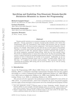 Specifying and Exploiting Non-Monotonic Domain-Specific Declarative
  Heuristics in Answer Set Programming