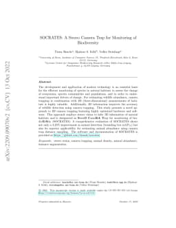 SOCRATES: A Stereo Camera Trap for Monitoring of Biodiversity