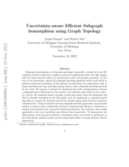 Uncertainty-aware Efficient Subgraph Isomorphism using Graph Topology
