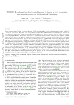TASKED: Transformer-based Adversarial learning for human activity
  recognition using wearable sensors via Self-KnowledgE Distillation