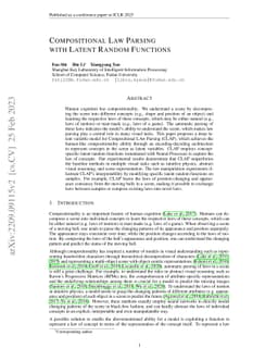 Compositional Law Parsing with Latent Random Functions