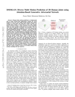DMMGAN: Diverse Multi Motion Prediction of 3D Human Joints using
  Attention-Based Generative Adverserial Network