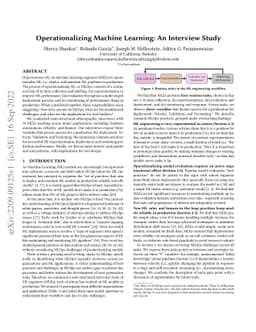 Operationalizing Machine Learning: An Interview Study