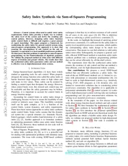 Safety Index Synthesis via Sum-of-Squares Programming