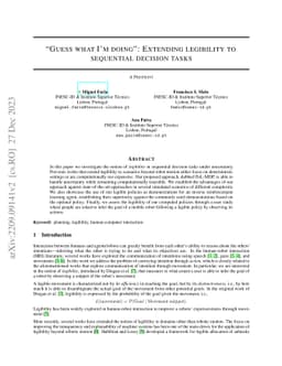 "Guess what I'm doing": Extending legibility to sequential decision
  tasks