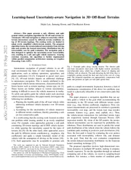 Learning-based Uncertainty-aware Navigation in 3D Off-Road Terrains