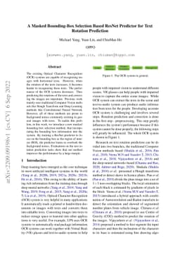A Masked Bounding-Box Selection Based ResNet Predictor for Text Rotation
  Prediction