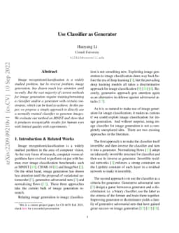 Use Classifier as Generator