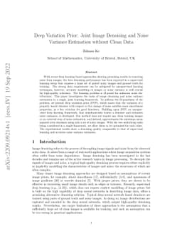Deep Variation Prior: Joint Image Denoising and Noise Variance
  Estimation without Clean Data