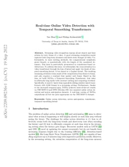 Real-time Online Video Detection with Temporal Smoothing Transformers