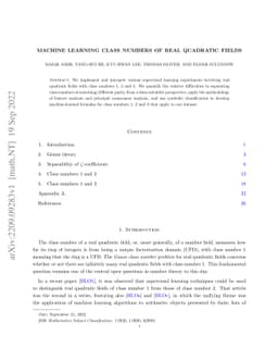 Machine Learning Class Numbers of Real Quadratic Fields