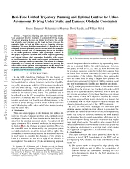 Real-Time Unified Trajectory Planning and Optimal Control for Urban
  Autonomous Driving Under Static and Dynamic Obstacle Constraints