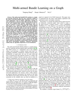 Multi-armed Bandit Learning on a Graph