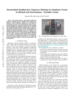 Decentralized Deadlock-free Trajectory Planning for Quadrotor Swarm in
  Obstacle-rich Environments -- Extended version