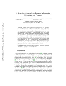 A Few-shot Approach to Resume Information Extraction via Prompts