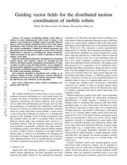 Guiding vector fields for the distributed motion coordination of mobile
  robots