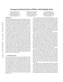 Unsupervised Early Exit in DNNs with Multiple Exits