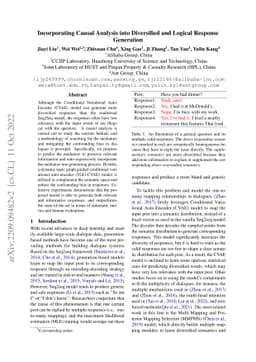 Incorporating Causal Analysis into Diversified and Logical Response
  Generation