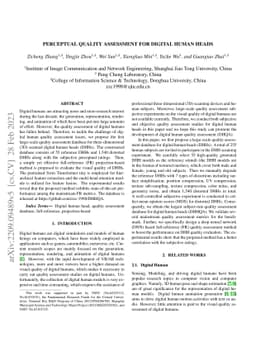 Perceptual Quality Assessment for Digital Human Heads