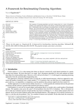 A framework for benchmarking clustering algorithms