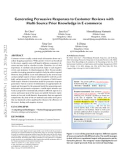 Generating Persuasive Responses to Customer Reviews with Multi-Source
  Prior Knowledge in E-commerce