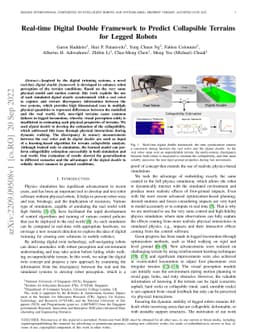 Real-time Digital Double Framework to Predict Collapsible Terrains for
  Legged Robots