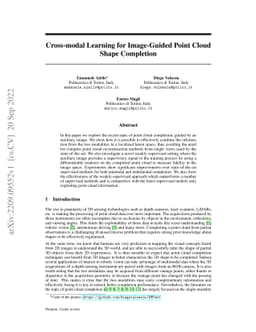 Cross-modal Learning for Image-Guided Point Cloud Shape Completion