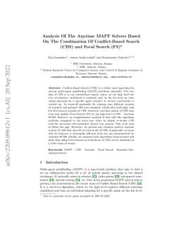 Analysis Of The Anytime MAPF Solvers Based On The Combination Of
  Conflict-Based Search (CBS) and Focal Search (FS)