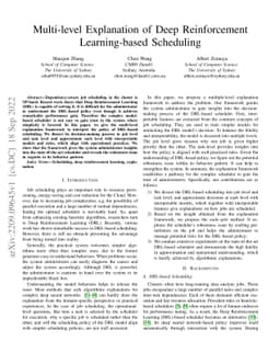 Multi-level Explanation of Deep Reinforcement Learning-based Scheduling