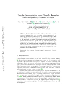 Cardiac Segmentation using Transfer Learning under Respiratory Motion
  Artifacts