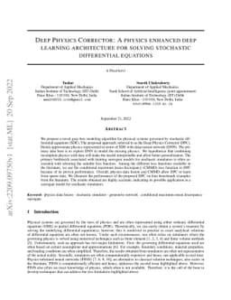 Deep Physics Corrector: A physics enhanced deep learning architecture
  for solving stochastic differential equations