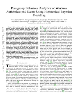 Peer-group Behaviour Analytics of Windows Authentications Events Using
  Hierarchical Bayesian Modelling