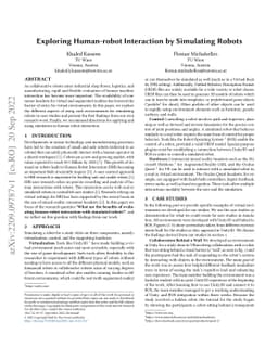 Exploring Human-robot Interaction by Simulating Robots