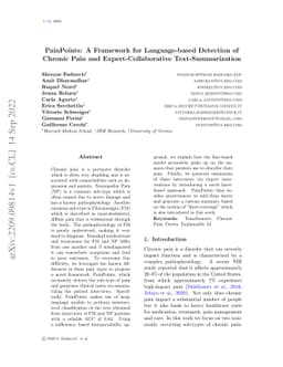 PainPoints: A Framework for Language-based Detection of Chronic Pain and
  Expert-Collaborative Text-Summarization