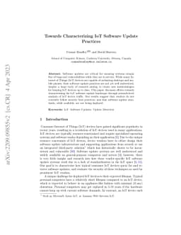 Towards Characterizing IoT Software Update Practices