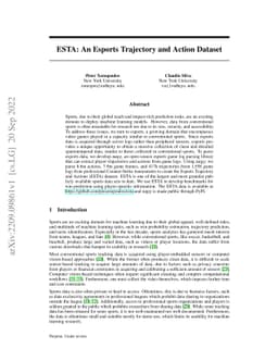 ESTA: An Esports Trajectory and Action Dataset