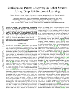 Collisionless Pattern Discovery in Robot Swarms Using Deep Reinforcement
  Learning
