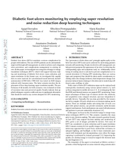 Diabetic foot ulcers monitoring by employing super resolution and noise
  reduction deep learning techniques