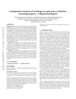Comparative analysis of real bugs in open-source Machine Learning
  projects -- A Registered Report