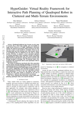 HyperGuider: Virtual Reality Framework for Interactive Path Planning of
  Quadruped Robot in Cluttered and Multi-Terrain Environments
