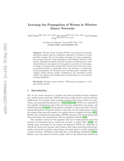 Learning the Propagation of Worms in Wireless Sensor Networks