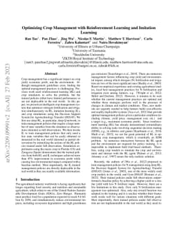 Optimizing Crop Management with Reinforcement Learning and Imitation
  Learning