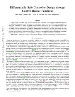 Differentiable Safe Controller Design through Control Barrier Functions