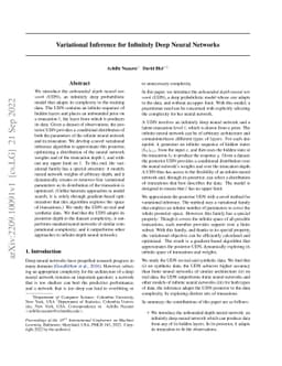 Variational Inference for Infinitely Deep Neural Networks